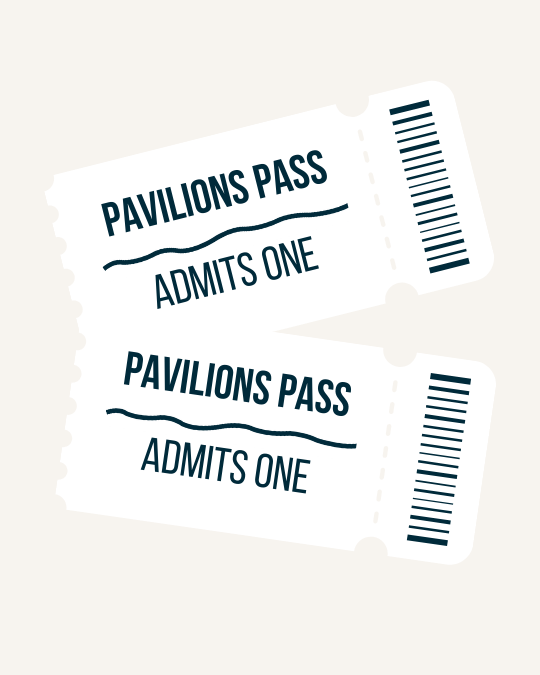 Graphic image showing tickets to the Pavilions Enclosure