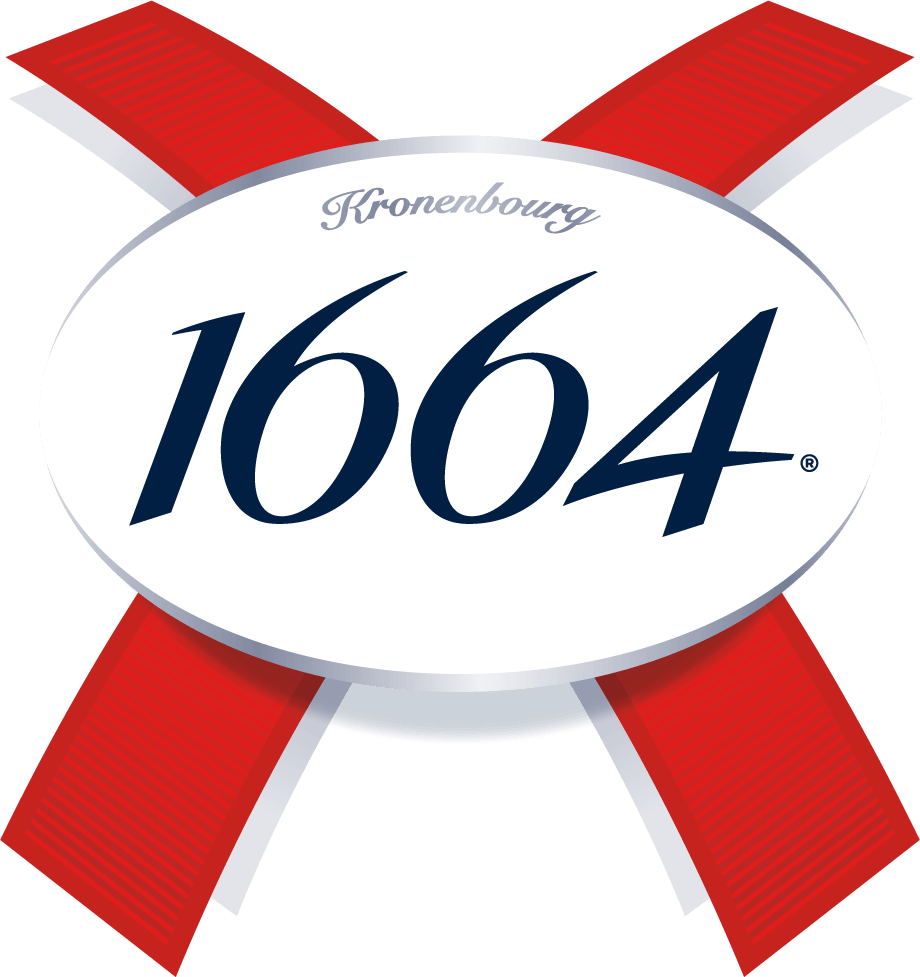 Logo for Kronenbourg 1664 in red and blue
