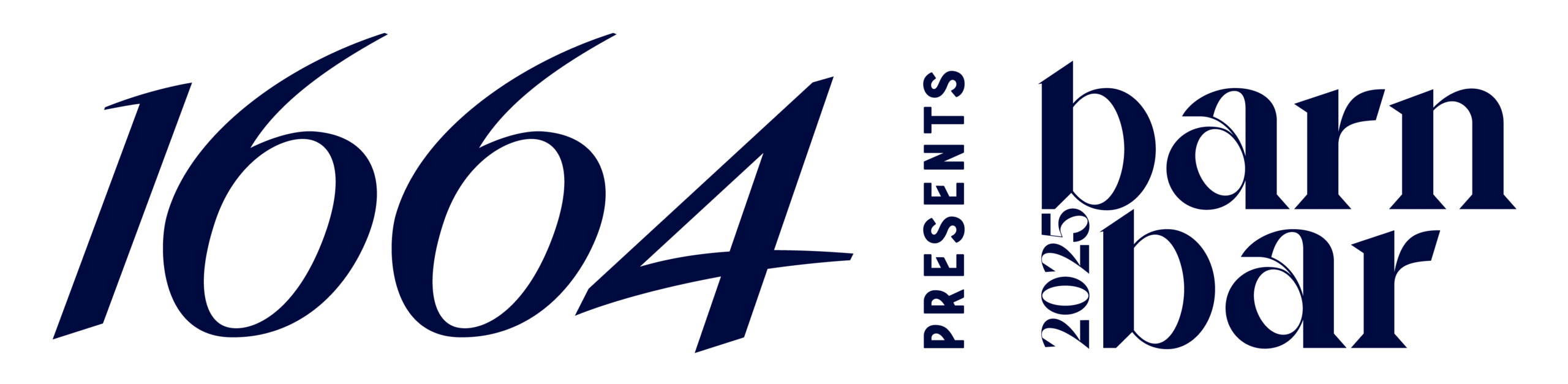 1664 logo and barn bar logo in blue