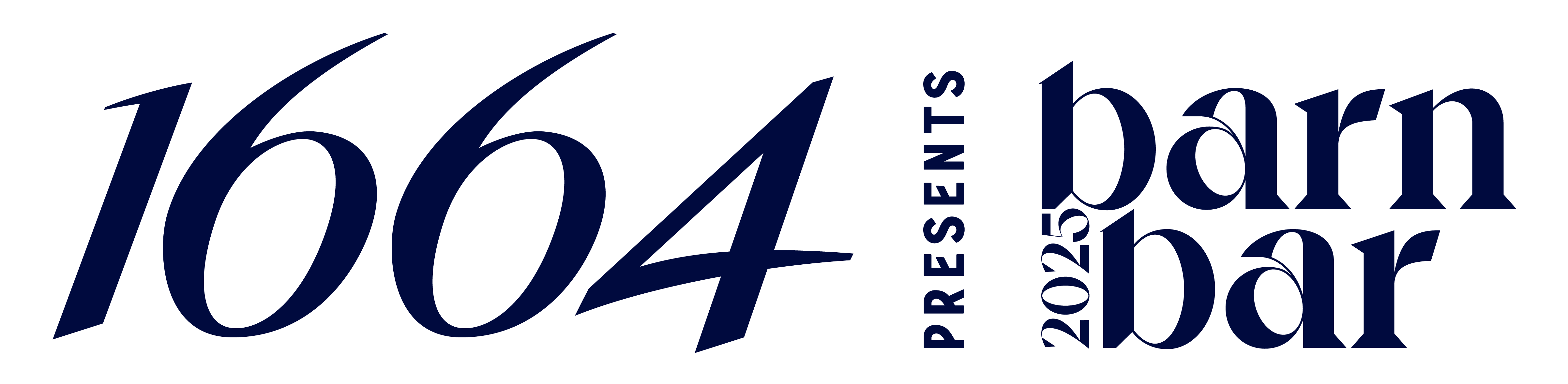 1664 logo and barn bar logo in blue