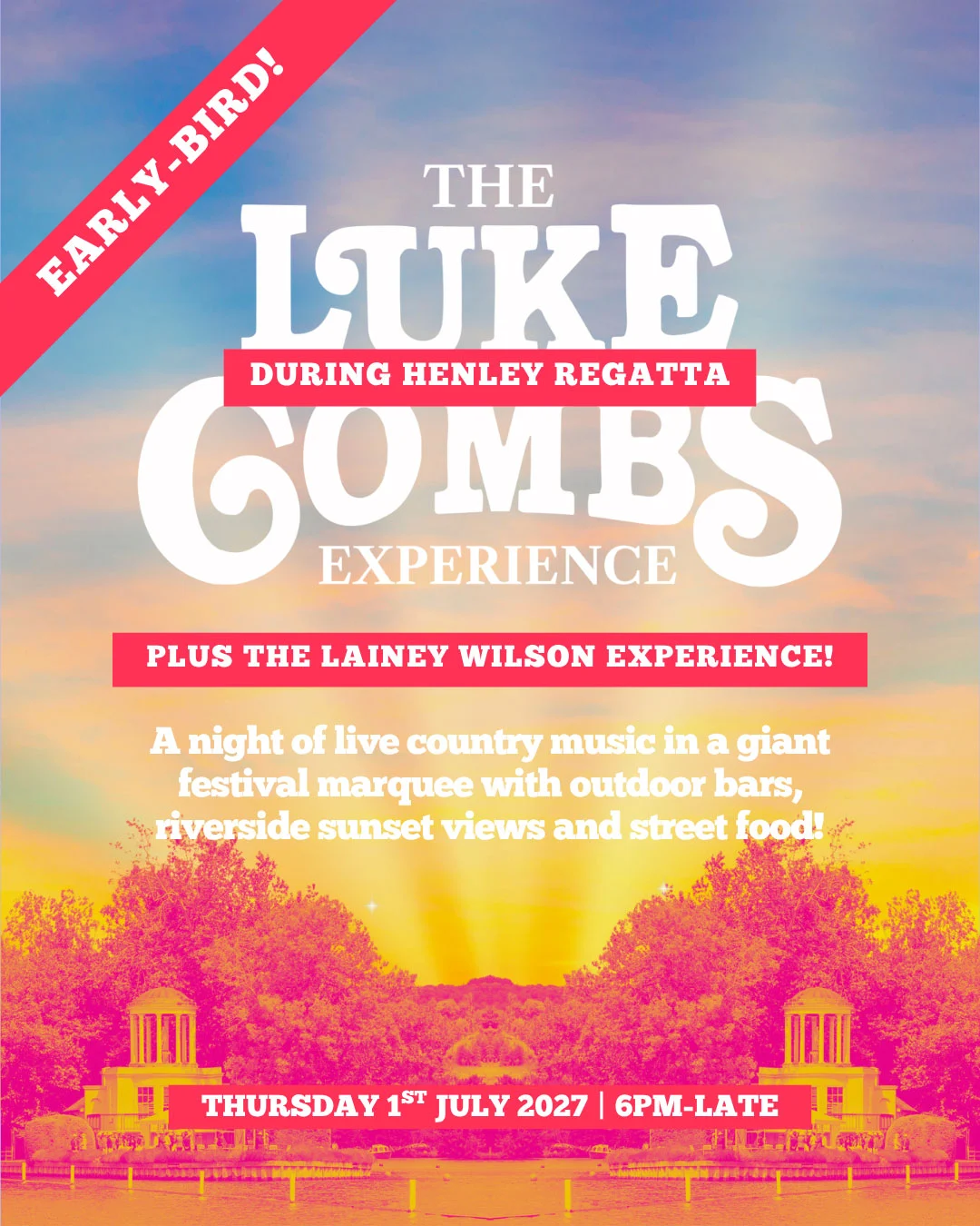 Poster design for the Luke combs event at henley
